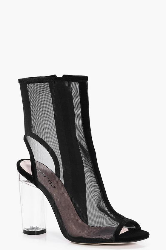 Julia Mesh Clear Heel Shoe Boot